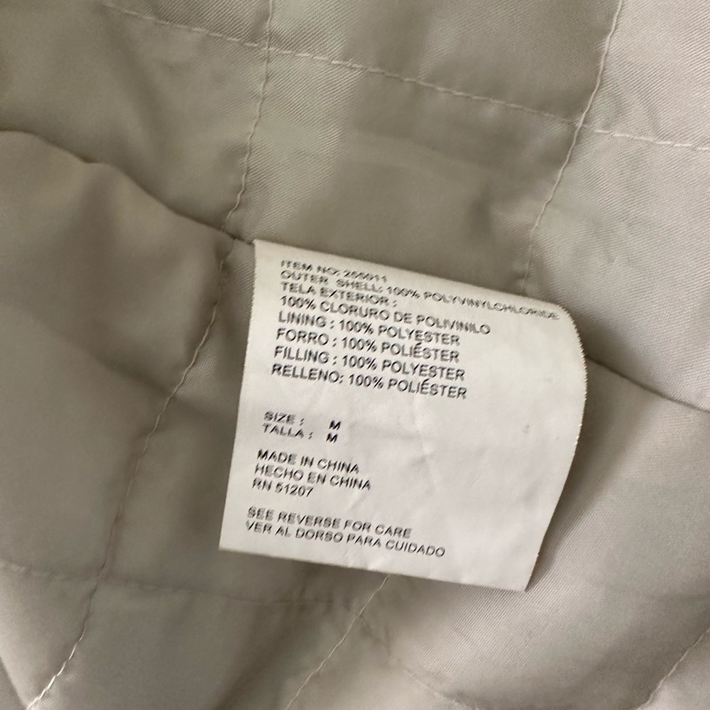 VINTAGE MISTY HARBOR RAIN JACKET Size medium cream/beige lined pre own as is - Picture 4 of 10